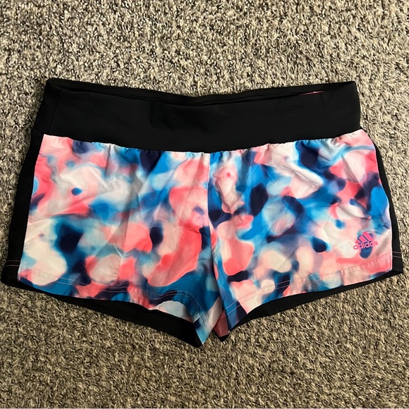 adidas Pants - Adidas Women's Black and Multicolor Athletic Shorts